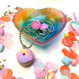 Jewellery Gift Set - Clip On Earrings and Donut Necklace