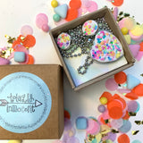 Jewellery Gift Set - Clip On Earrings and Love heart Necklace