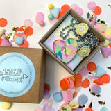 Jewellery Gift Set - Clip On Earrings and Love heart Necklace