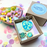 Jewellery Gift Set - Clip On Earrings and Love heart Necklace