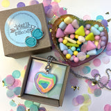 Jewellery Gift Set - Clip On Earrings and Love heart Necklace