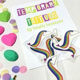 RAINBOW SWIRL Temporary tattoos.FREE POST in Australia