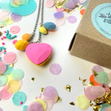 Gem Love Heart Charm Necklace