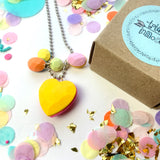 Gem Love Heart Charm Necklace