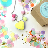 Gem Love Heart Charm Necklace