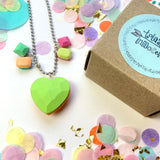 Gem Love Heart Charm Necklace