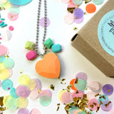 Gem Love Heart Charm Necklace