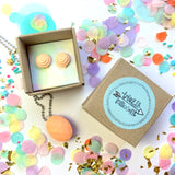 Jewellery Gift Set - Macaron Stud Earrings and Gemstone Necklace