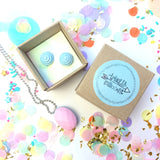 Jewellery Gift Set - Macaron Stud Earrings and Gemstone Necklace