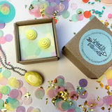 Jewellery Gift Set - Macaron Stud Earrings and Gemstone Necklace