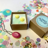 Jewellery Gift Set - Macaron Stud Earrings and Gemstone Necklace