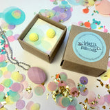Jewellery Gift Set - Macaron Stud Earrings and Gemstone Necklace