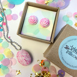 Jewellery Gift Set - Macaron Stud Earrings and Gemstone Necklace