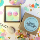 Jewellery Gift Set - Macaron Stud Earrings and Gemstone Necklace