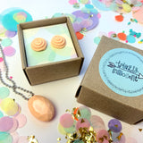 Jewellery Gift Set - Macaron Stud Earrings and Gemstone Necklace