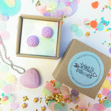 Jewellery Gift Set - Macaron Stud Earrings and Gemstone Necklace