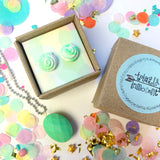 Jewellery Gift Set - Macaron Stud Earrings and Gemstone Necklace