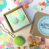 Jewellery Gift Set - Macaron Stud Earrings and Gemstone Necklace