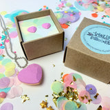 Jewellery Gift Set - Gem Stud Earrings and Love Heart Gemstone Necklace