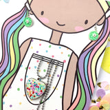 Jewellery Gift Set - HEART NECKLACE & FLOWER DANGLES SET