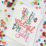 Christmas Card- Typography Most Wonderful Time