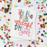 Christmas Card- Typography Most Wonderful Time