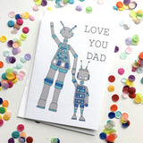 Dad Card - Robots - Love You Dad