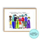 Digital Download Illustration Print - Little Boys With Dreams