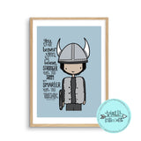 Digital Download Illustration Print- Viking