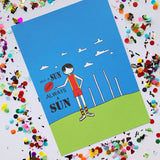 Illustration Print -  A4 AFL Football  Print