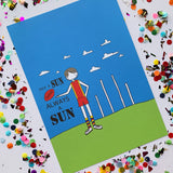 Illustration Print -  A4 AFL Football  Print