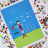 Illustration Print -  A4 AFL Football  Print