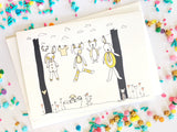Baby Clothesline Card- Pink/Blue/Yellow