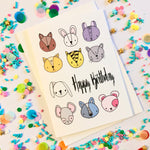 (W)Animal Card Happy Birthday