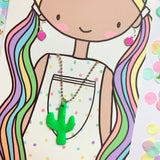 Jewellery Gift Set - CACTUS NECKLACE & DANGLE EARRING SET