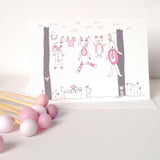 Baby Clothesline Card- Pink/Blue/Yellow