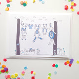 Baby Clothesline Card- Pink/Blue/Yellow