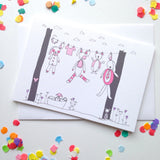 Baby Clothesline Card- Pink/Blue/Yellow
