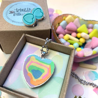 Jewellery Gift Set - Clip On Earrings and Love heart Necklace