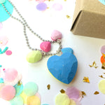 Gem Love Heart Charm Necklace