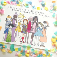 Illustration Print - Little Girls With Dreams