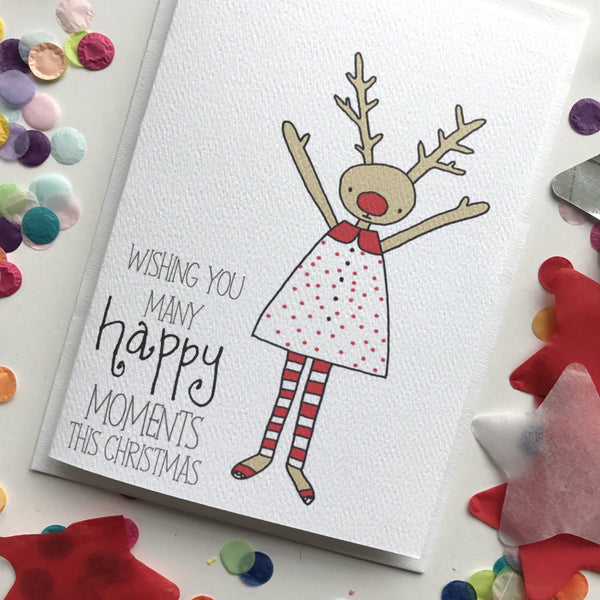 Christmas Card- Reindeer Girl
