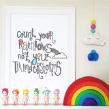 Illustration Print - Count Your Rainbows Typography
