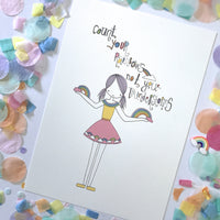 Illustration Print - Count Your Rainbows Girl