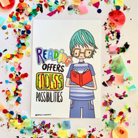 Illustration Print - Reading Offers Endless Possibilities