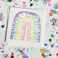 Happy Birthday Pastel Rainbow  Card