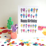 Happy Birthday Icecreams Card