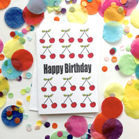 Happy Birthday Cherries Card